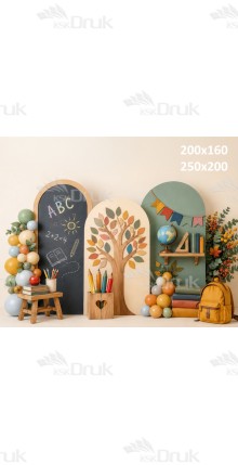 Tło fotograficzne „Pastelowa Szkolna Scenka z Drzewem Wiedzy” | 4230